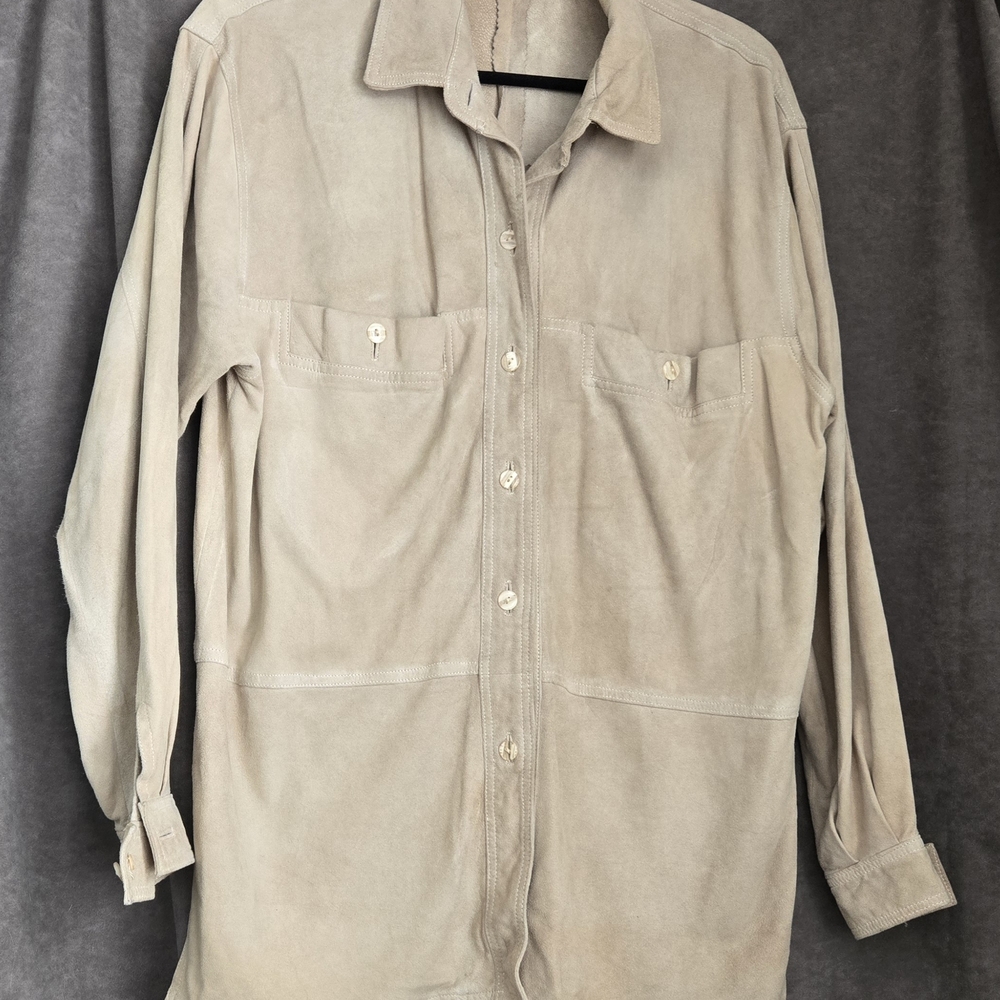 Beige Button-Up Shirt